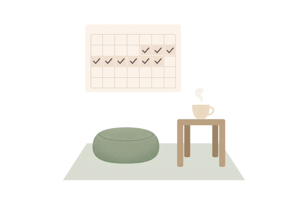 Illustration: meditation as part of everyday life